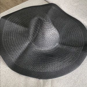 Floppy oversized black beach hat